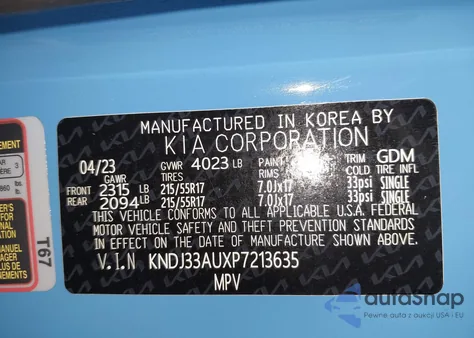 2023 Kia Soul Ex from USA, damaged, VIN KNDJ33AUXP7213635